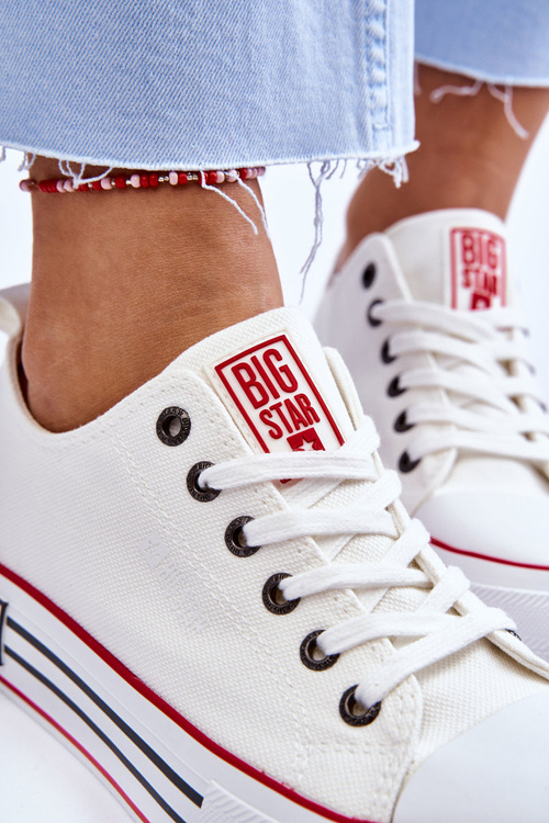 Women's Fabric Sneakers On The Big Star Platform LL274180 White