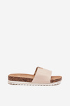 Women's sandals on cork platform with decorative detail beige Vessira
