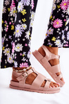 Leather Sandals On Platform Light Pink Tessy