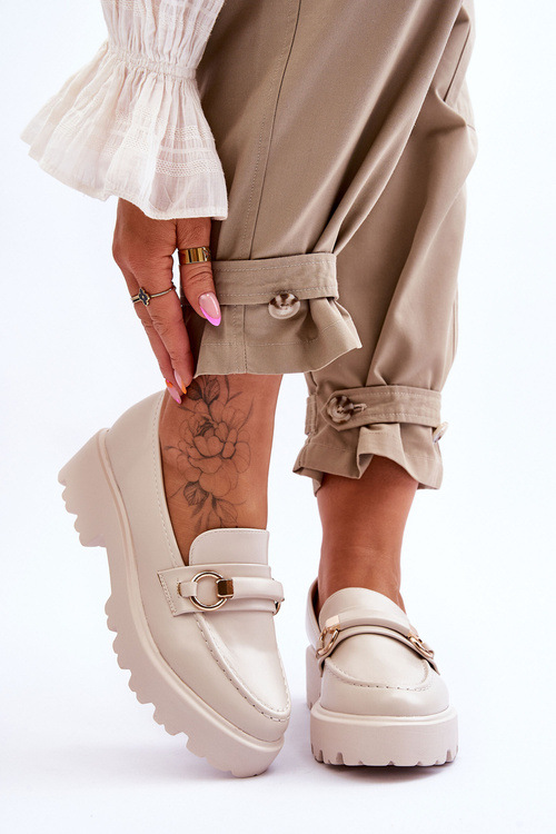 Women's Leather Loafers Beige Camerin