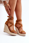 Wedge Sandals With Braided Detail Brown Salthe