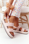 Suede Sandals On A Platform Pink Olimpia