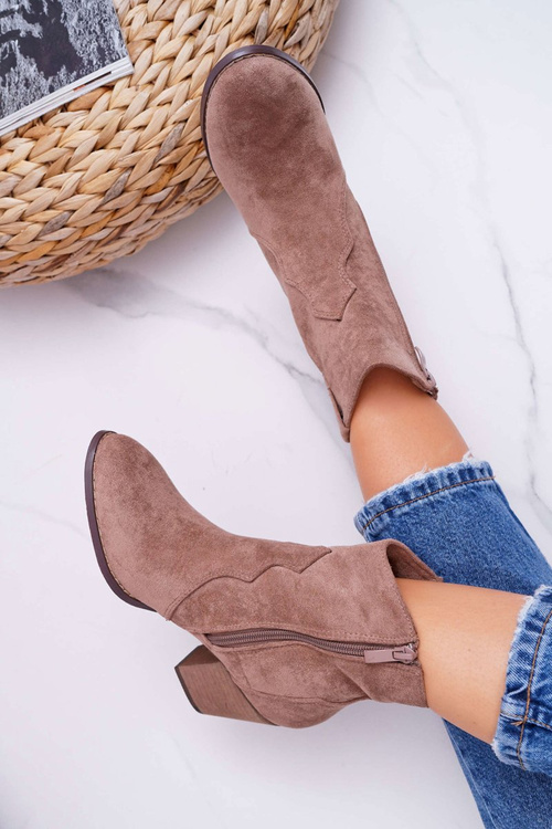 Women's Stiletto Boots Cowboy Khaki Nutriso