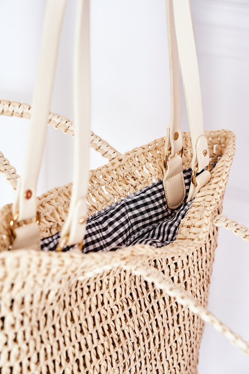 Braided Shopper Bag BRUNO ROSSI Beige