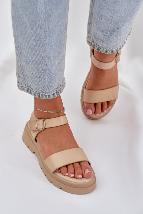 Women's Platform Sandals Beige Evaretha