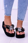 Black Extravagant Flip Flops On Cork SecondShock