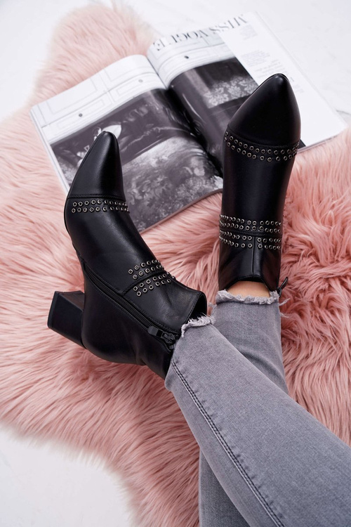 Women's Stiletto Pointed Booties Black Primma