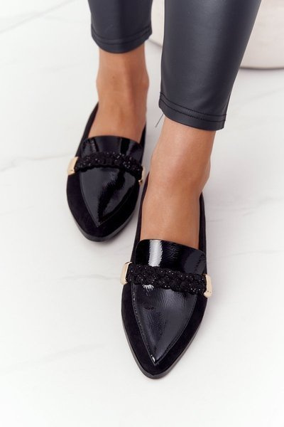 Elegant Women's Loafers S.Barski Premium Suede Black