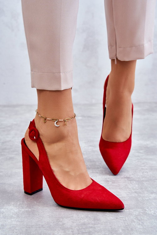 High Heels Pointed Toe Pumps Red Alanza