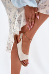 Womens Sandals With Flat Heel Beige Weanise