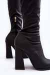 Women's High Heel Black Boots Rishabh