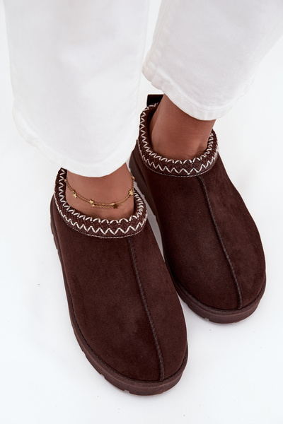 Low Women's Snow Boots With Embroidery Chocolate Juvielle