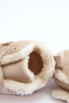 Platform Sport Leather Shoes with Fleece Lining Beige Adite