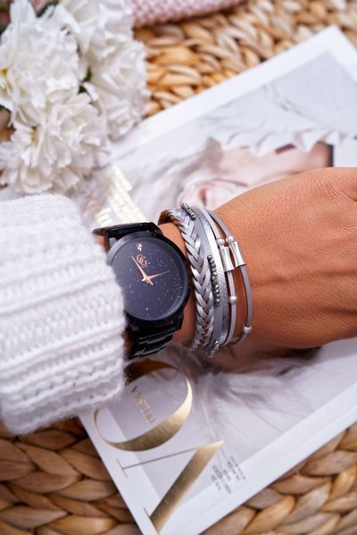 Damska Bransoleta Rzemień Szeroka Szara Michiko