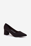 Women's pointed toe pumps on a heel black Merinette