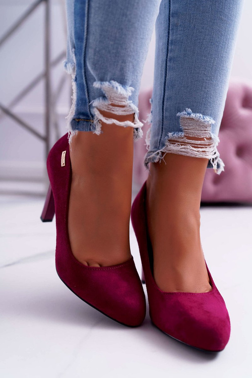 Women's Stiletto Stiletto Leather Suede Dark Fuchsia Sergio Leone Campbell pumps