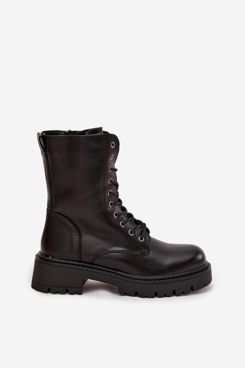 Women's work boots made of eco leather black Calesia