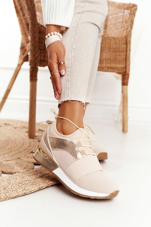 Women’s Sport Shoes Sneakers Beige-Gold Netta