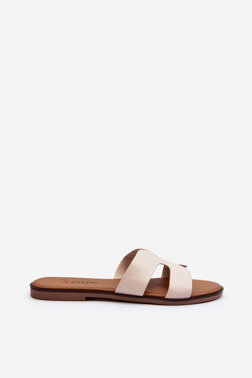 Women's Beige Cut-Out Slippers Lumossa