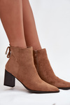 Women's Ankle Boots With Lacing Camel Halisse