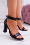Classic Leather Stiletto Sandals Laura Messi 1760 Black