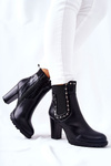 Stiletto Booties With Rhinestones Black Wissey