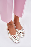 Embellished Ballet Flats On A Flat Heel White Nilarisela