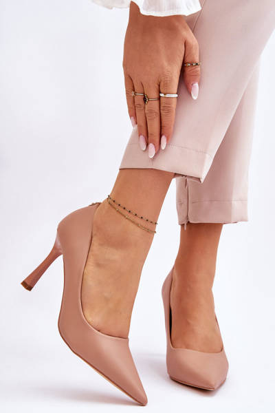 Leather Classic Stilettos Beige Kelsey