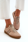 Damskie Sneakersy Zamszowe Beżowe Zazoo N1068