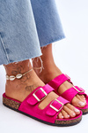 Women's Sandals On Cork Platform With Stripes Fuchsia Doretta