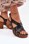 Leather Heeled Sandals Zazoo 1081 Black