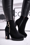 Women's Boots On High Heel Nubuck Black Yris