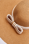 Classic Hat With Decorative Bow Beige 