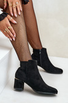 Eco Suede Ankle Boots With Zipper Black Sairis
