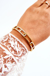 Women's Bracelet With A Clasp With A Decorative Pattern Gold