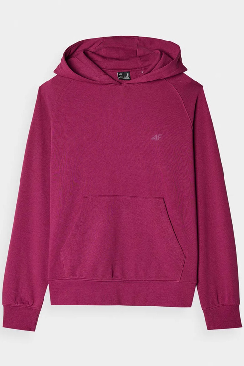 Dresowa Bluza Damska Z Kapturem Nierozpinana 4F 4FWMM00TSWSF1468-51S Fioletowa
