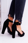 Women's Stiletto Heeled Sandals Suede Black ShakeUp