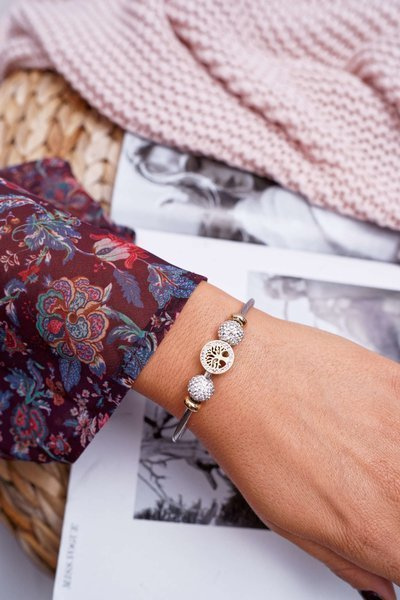 Damska Bransoleta Z Cyrkoniami Złota Drzewo Życia Nemdar