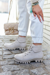 Suede Trapper Boots Tiered Light gray Dalles