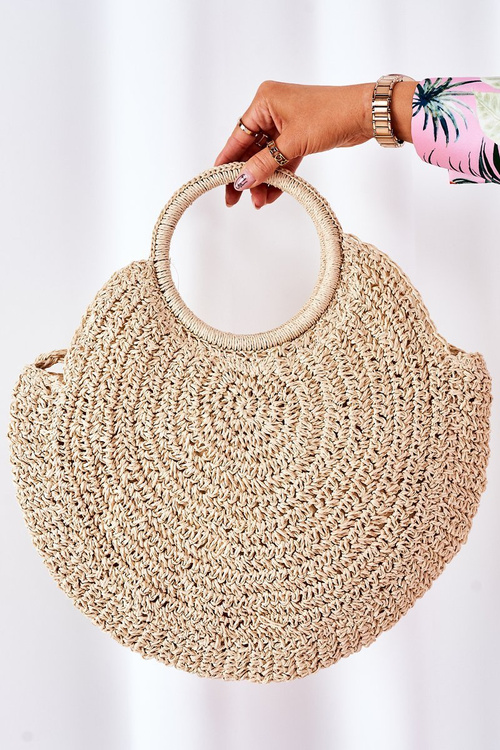 Braided Round Bag BRUNO ROSSI Beige