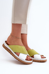 Leather Profiled Flip Flops Maciejka 04986-11 Lime