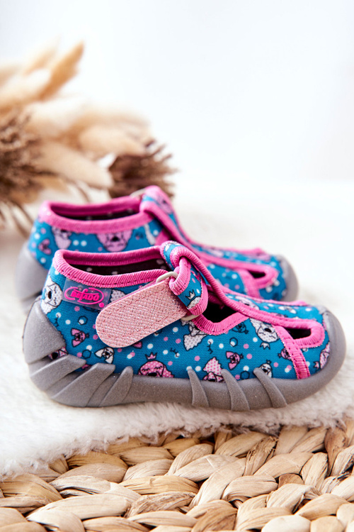 Buty Papcie Befado Na Rzep 190P100 Niebiesko-Różowe