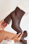 High Heel Booties Eco Leather Dark Brown Selarae
