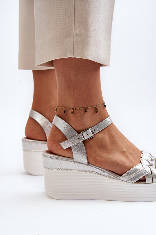 Silver Wedge Sandals Esinna