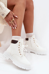 Women's Insulated Ankle Boots With Zip White Tharika