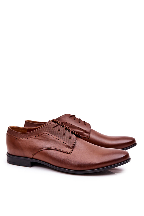 Elegant Leather Bednarek Shoes 724 Brown