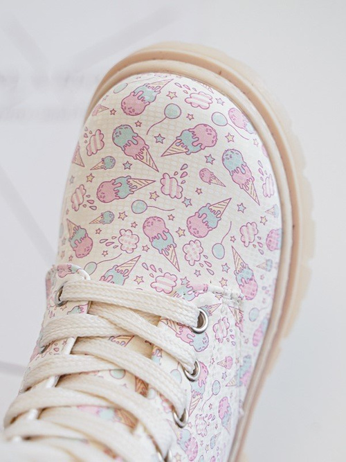 Zip-Up Lined Children's Boots Beige Dolida