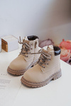 Children's Trapper Boots with Zip Beige Bansi