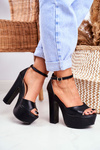 High Black High Heels Sandals Platform HighShoes