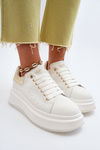 Sneakersy Damskie Skóra Naturalna Białe GOE NN2N4031